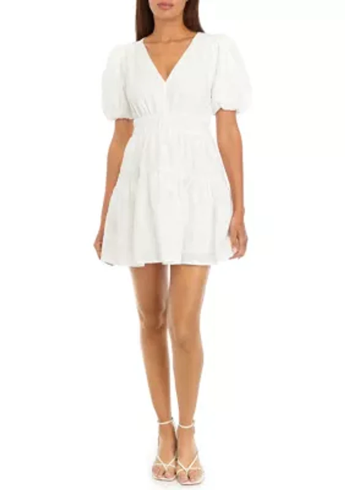 Women's Puff Sleeve Mini Dress