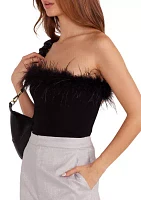 Women's Aster Feather Trim Top