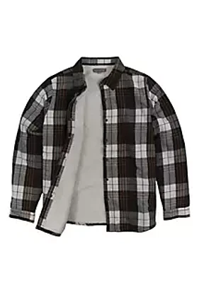 Victory Sportswear Women's Snap Front Sherpa Lined Soft Flannel Shirt Jacket