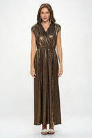 METALLIC MAXI DRESS