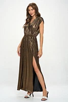 METALLIC MAXI DRESS