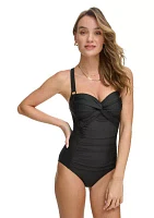 Princess Seam Twist Front One Piece Swimsuit