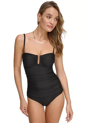 Shirred Bandeau Mio One Piece Swimsuit