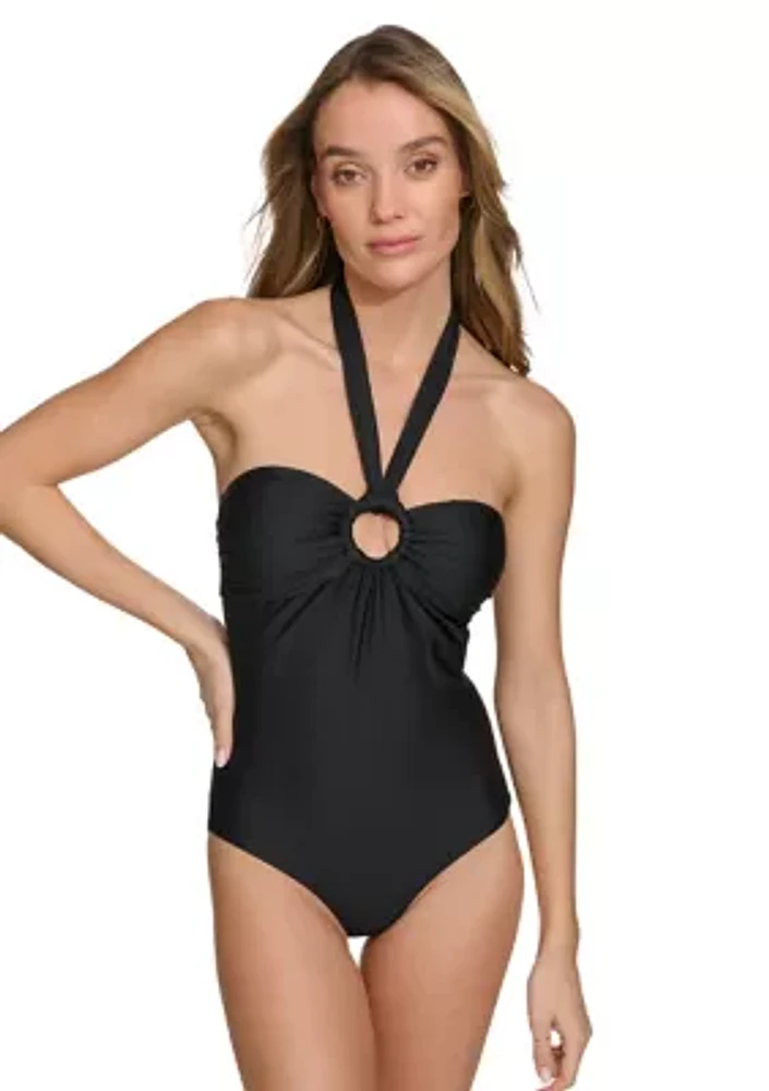 Island Ring Front Bandeau One Piece Swimsuit