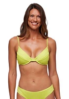 Variegated Rib Underwire Bra Swim Top