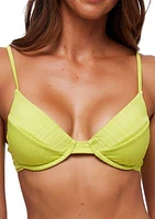 Variegated Rib Underwire Bra Swim Top