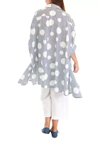 Women's Polka Dot High Low Button Blouse