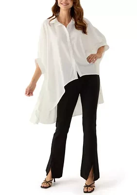 Women's Hi Low Button Front Blouse