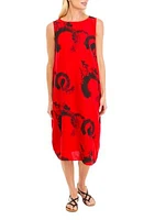 Women's Flowy Printed Midi Dress