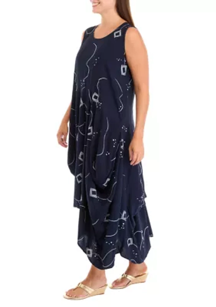 Women's Printed  Gathered Dress