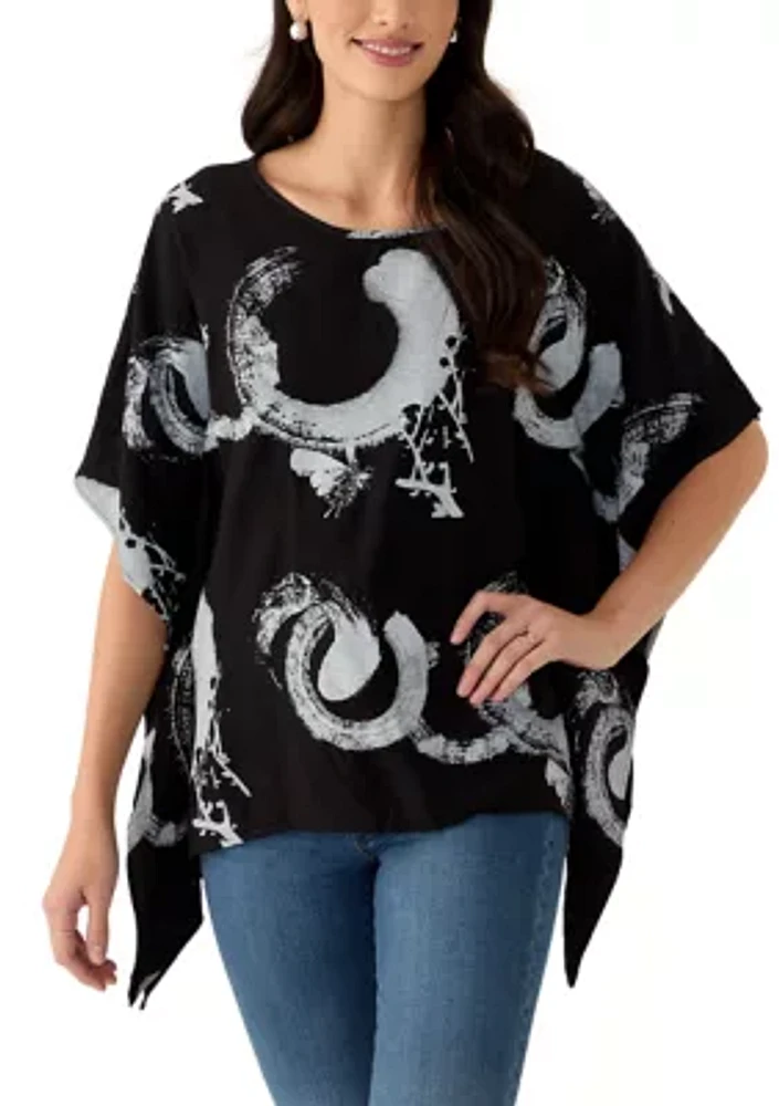 Women's Asymmetric Hem Printed Blouse