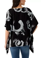 Women's Asymmetric Hem Printed Blouse