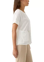 Women's Round Neck Button Blouse