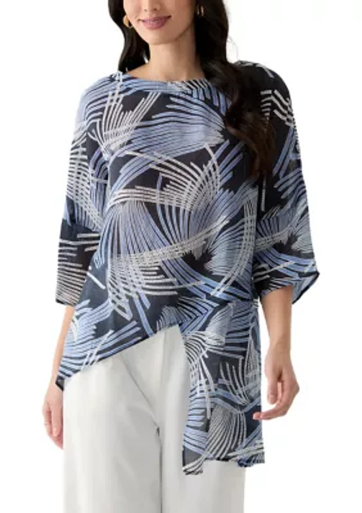 Women's Asymmetrical Printed Blouse