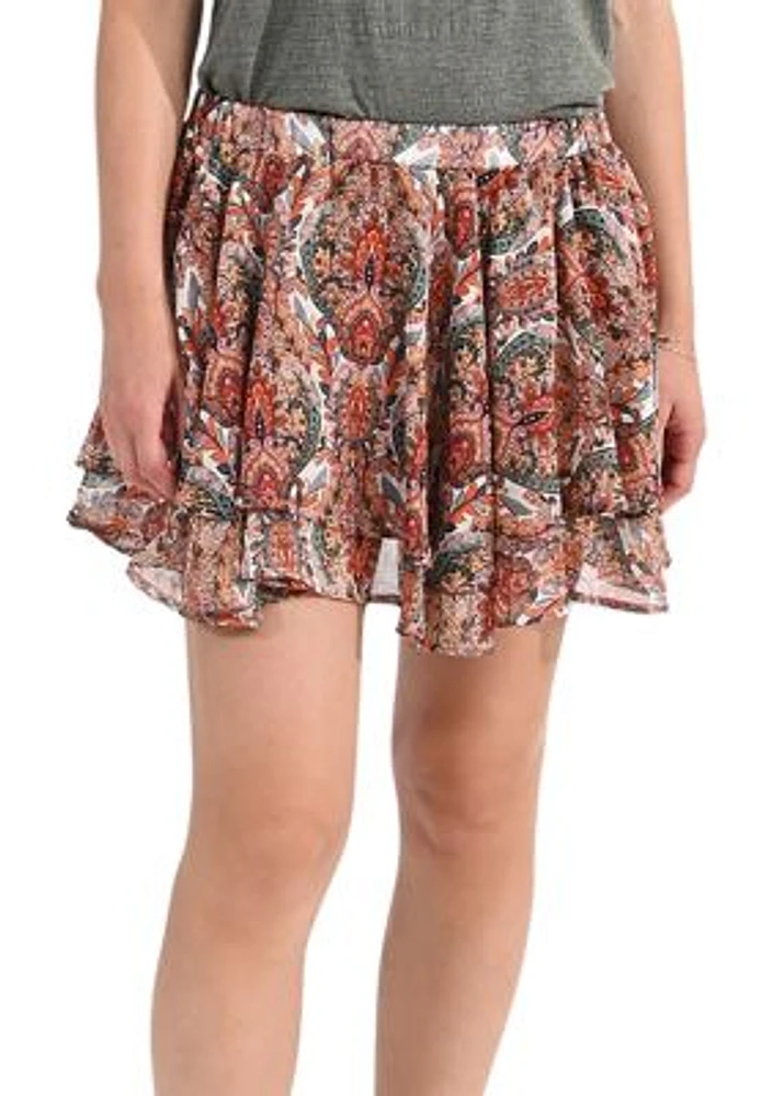 Women's Printed Flowy Mini Skirt