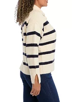 Women's Collared Stripe Sweater