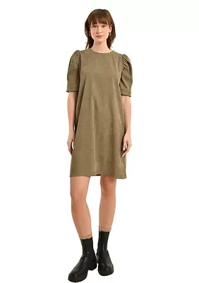 Women's Puff Sleeve Corduroy Dress