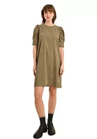 Women's Puff Sleeve Corduroy Dress