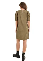 Women's Puff Sleeve Corduroy Dress