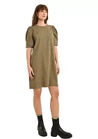 Women's Puff Sleeve Corduroy Dress