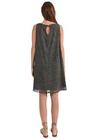 Women's Sleeveless Mesh Overlay Dress