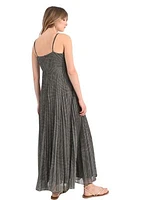 Women's Sleeveless V-Neck Mesh Maxi Dress