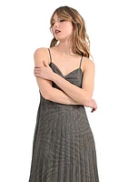 Women's Sleeveless V-Neck Mesh Maxi Dress