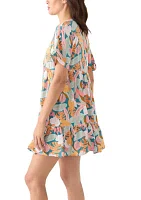 Women's Soft Tropics Printed Ruffle Hem Dress