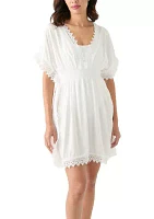 Women's Lace Hem Pullover Tunic with Side Slit