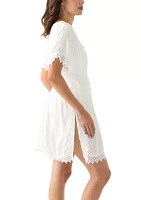 Women's Lace Hem Pullover Tunic with Side Slit