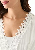 Women's Lace Hem Pullover Tunic with Side Slit