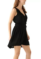 Women's Sleeveless Ruffle Smocked Coverup Dress