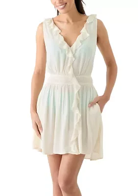 Ruffle Smocked Solid Swim Cover Up