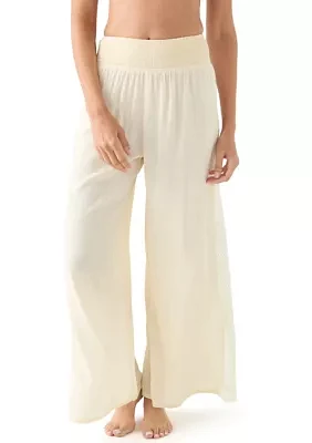 Women's Elastic Waist Wide Leg Pants