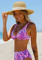 Paisley Underwire Longline Bikini Swim Top