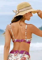 Shell Stitch Floral Longline Swim Bra