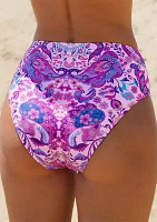 Paisley High Rise Brief Swim Bottoms