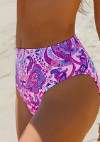 Paisley High Rise Brief Swim Bottoms