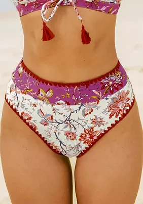 Shell Stitch Floral Mid Rise Swim Brief