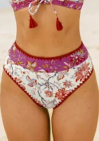 Shell Stitch Floral Mid Rise Swim Brief