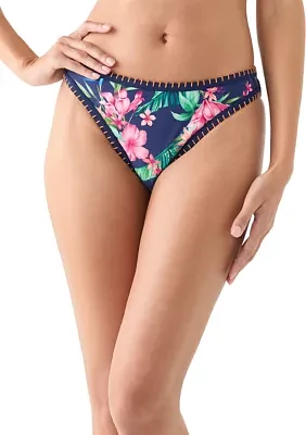Shell Stitch Floral Mid Rise Swim Bottoms
