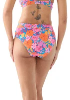 Floral Banded High Rise Brief Swim Bottoms