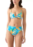 Blue Print Tropical Floral Mid Rise Brief