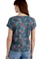 Women's Studio Glass V-Neck Jersey Printed Top