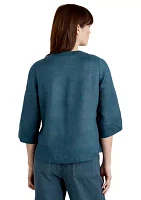 Women's Wild Fennel Button Through Linen Top