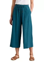 Sea Heart Linen Blend Culotte Pants