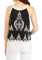 Women's Mixed Crochet Halter Top