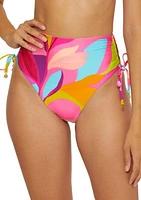 Lilleth Abstract High Waisted Tie Swim Bottoms