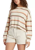 Beach Boyfriend Stripe Pullover Sweatshirt