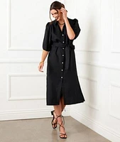 Puff Sleeve Shirtdress